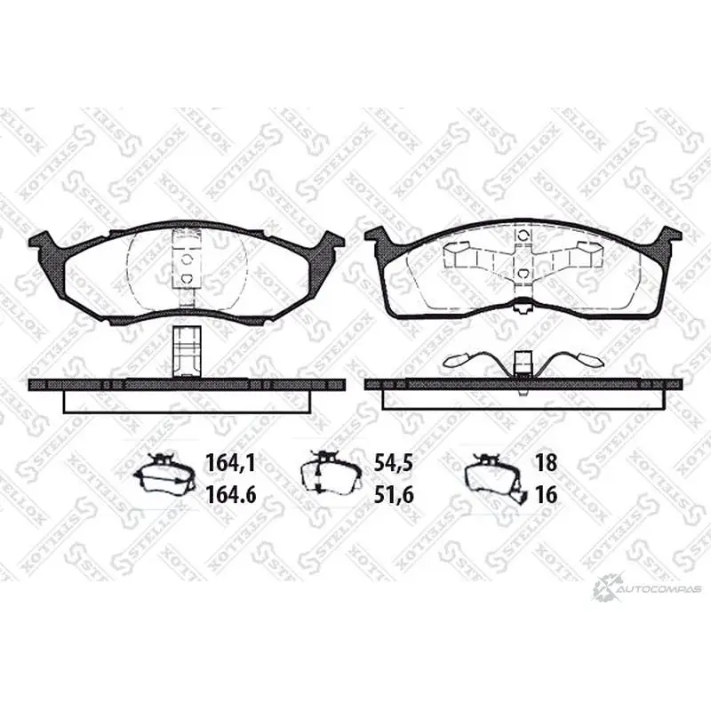 Тормозные колодки дисковые, комплект STELLOX 621 000B-SX PCA061000 3617930 2 3043