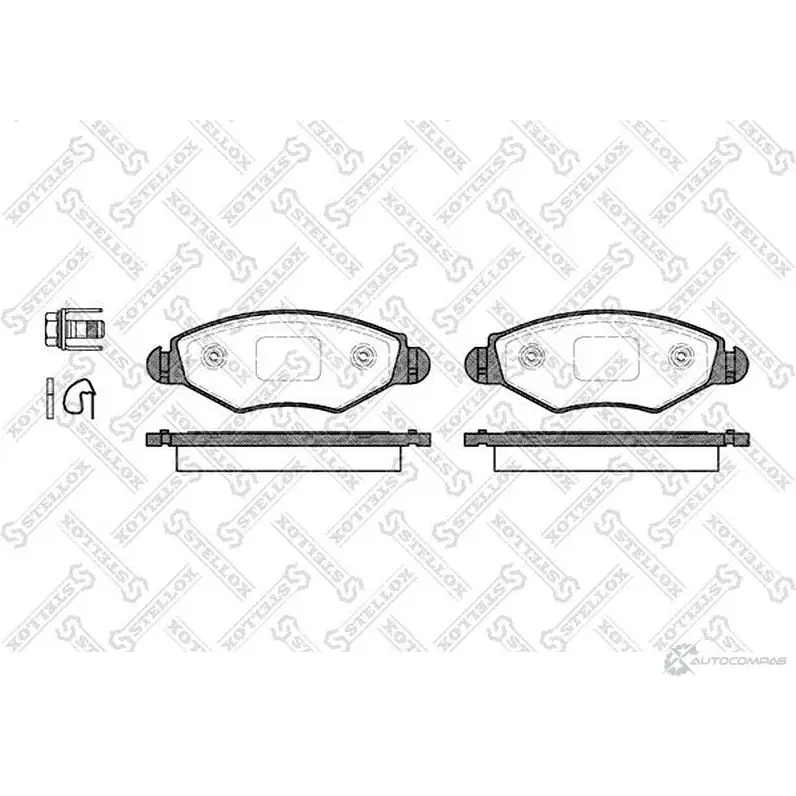 Тормозные колодки дисковые, комплект STELLOX 42G4P 3617963 654 020B-SX PCA06432 0