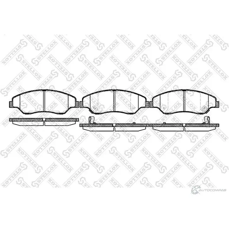 Тормозные колодки дисковые, комплект STELLOX 23 442 23443 750 002-SX 3619889 изображение 0