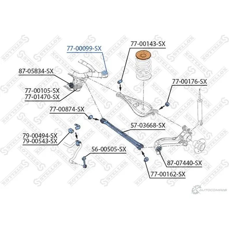 Сайлентблок STELLOX 3619930 07LV EY 77-00099-SX 4057276263345