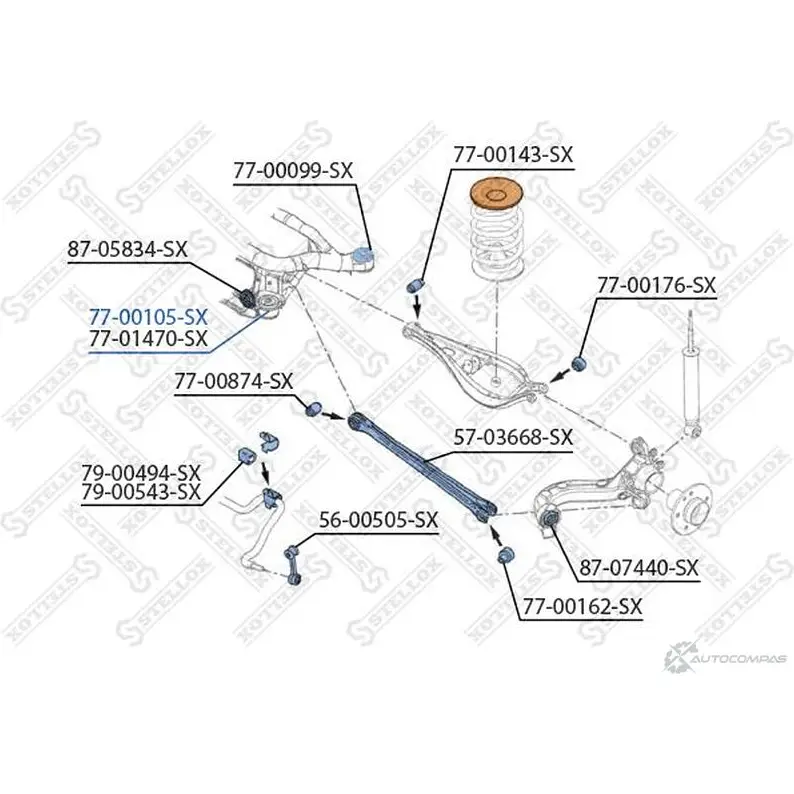 Сайлентблок STELLOX 4057276263406 EFE8G3 7 3619933 77-00105-SX - Изображение 1