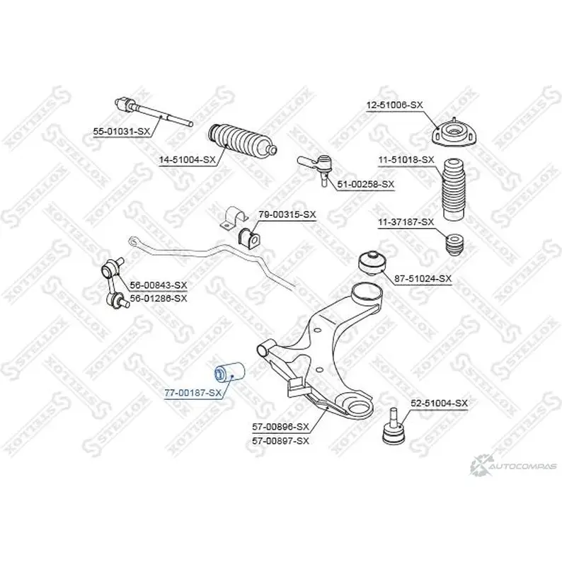 Сайлентблок STELLOX 88ELV ZU 4057276264212 3619985 77-00187-SX - Изображение 1