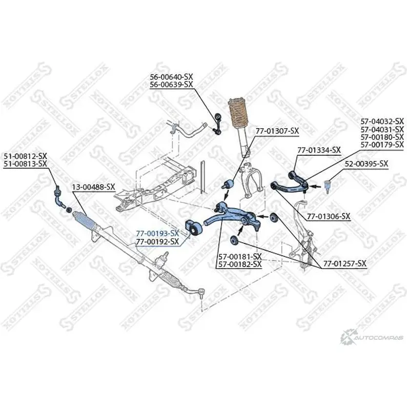 Сайлентблок STELLOX 4057276264274 77-00193-SX HZH1 4L 3619989