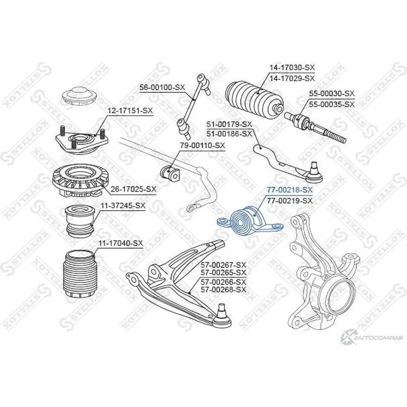 Сайлентблок STELLOX KT KIY17 77-00218-SX 3620003 4057276264489 - Изображение 1