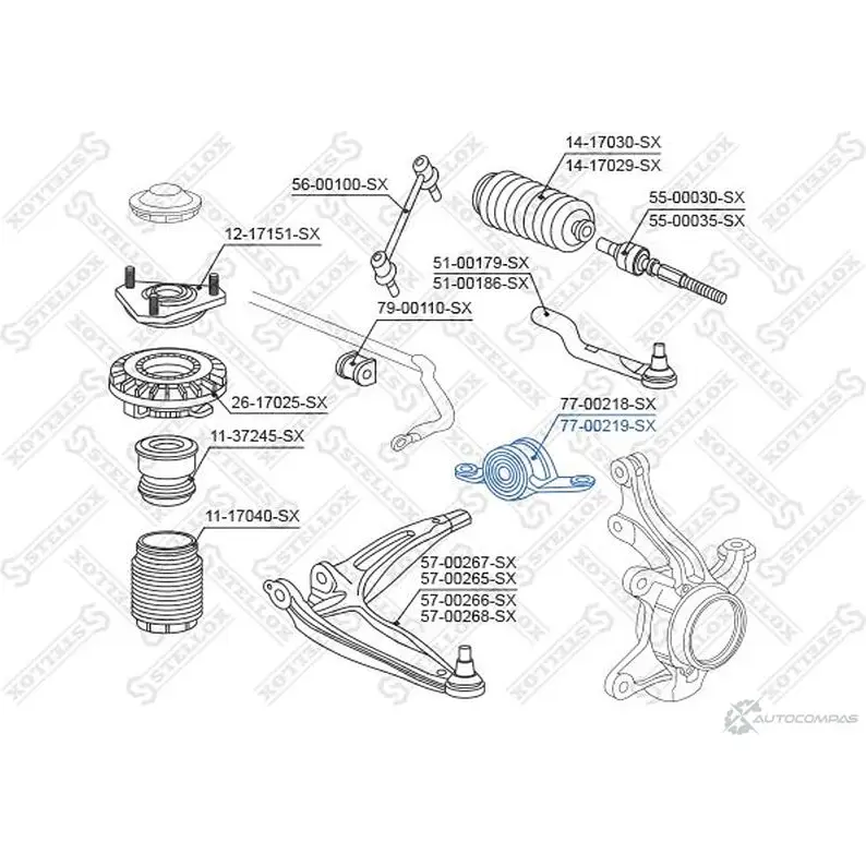 Сайлентблок STELLOX 4057276264496 77-00219-SX 3620004 L K3ID - Изображение 1