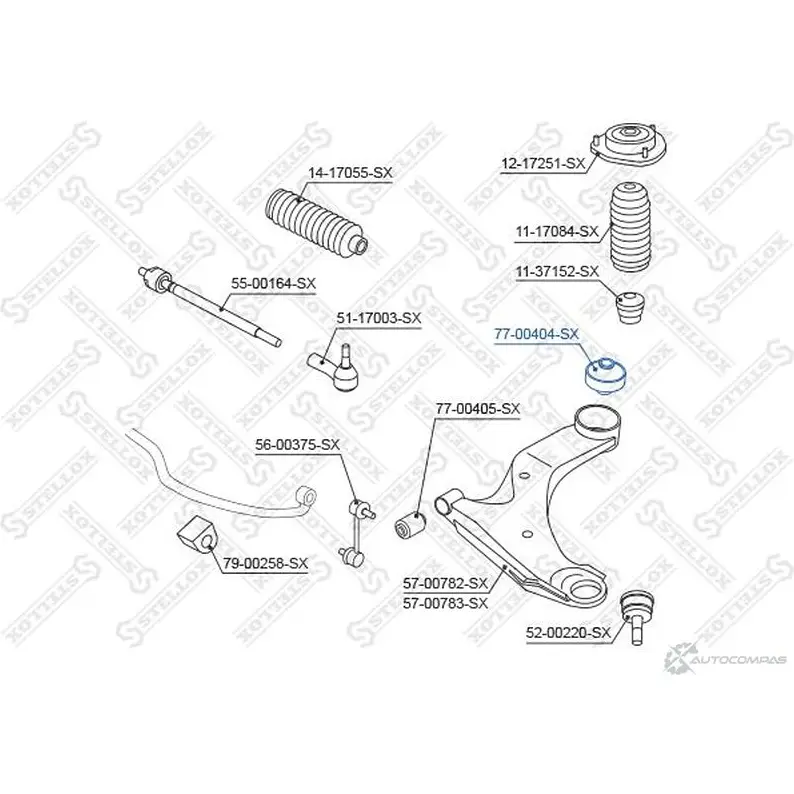 Сайлентблок STELLOX 3620043 4057276264922 77-00404-SX C1B M12U - Изображение 1