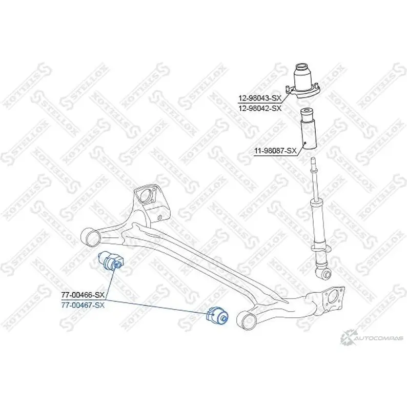 Сайлентблок STELLOX 3620061 DX ZPVE0 77-00467-SX 4057276265103 изображение 0