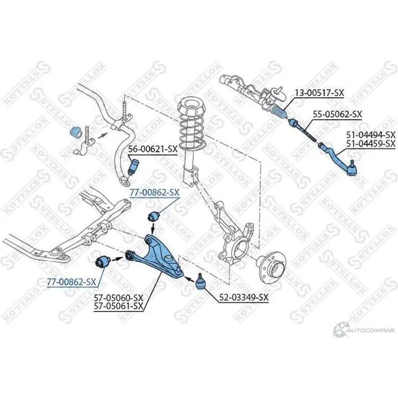 Сайлентблок STELLOX 3620191 4057276266988 77-00862-SX 8Z B7ON изображение 0