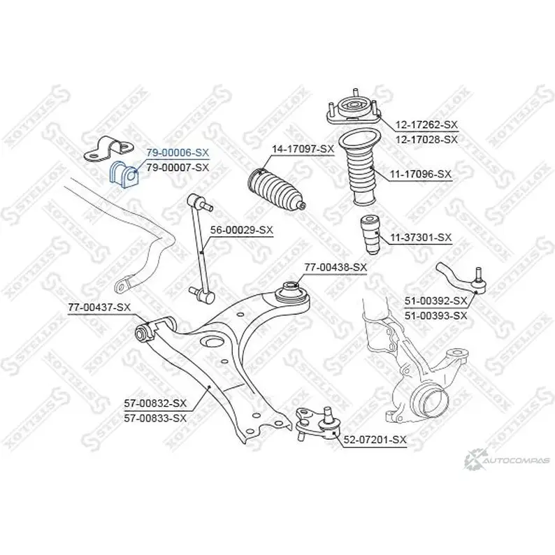 Втулка стабилизатора STELLOX 155361931 79-00006-SX 4057276271944 ZT 9XZIQ - Изображение 1