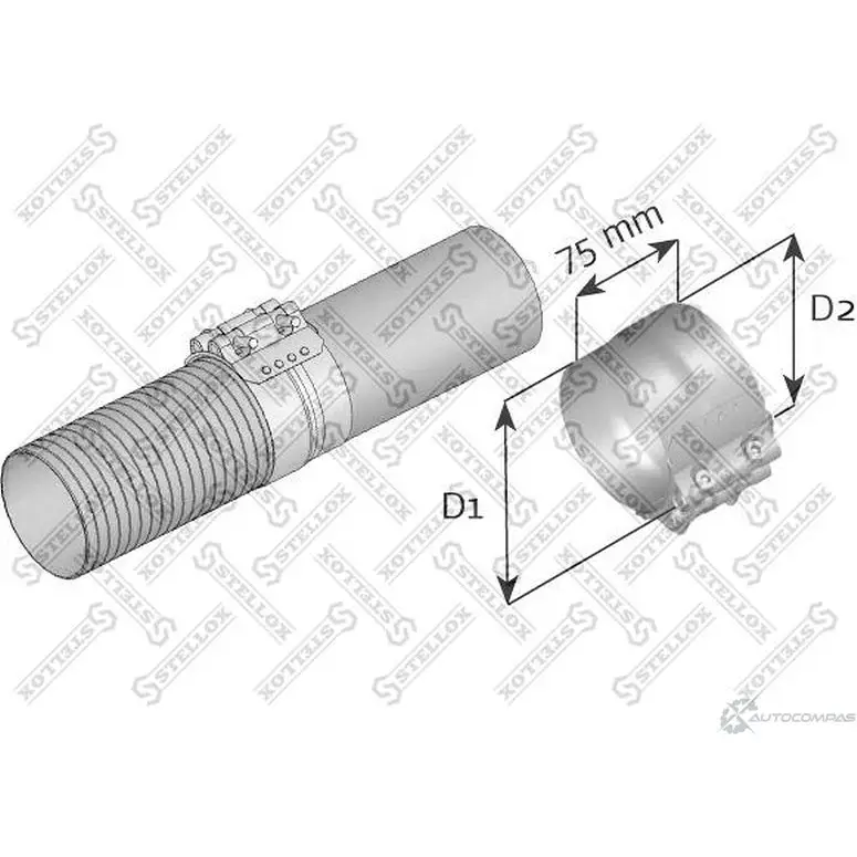 Хомут глушителя STELLOX 82-01075-SX SF5AK2 Y 3623415 4057276298477