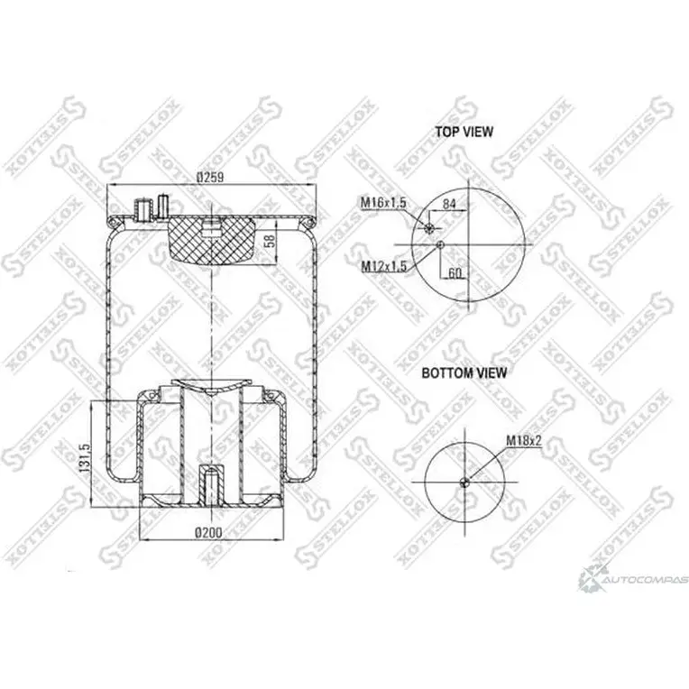 Пневмоподушка STELLOX 7JZ NNF0 84-00134-SX 4057276321540 630159466 - Изображение 1