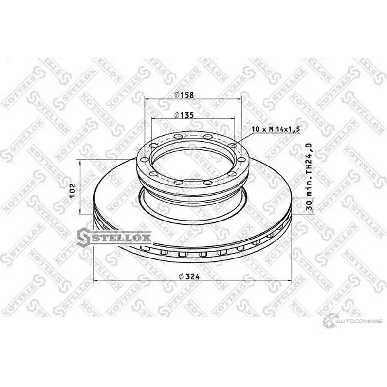 Тормозной диск STELLOX 4057276365834 85-00709-SX 3626844 0 DJE7LU изображение 0