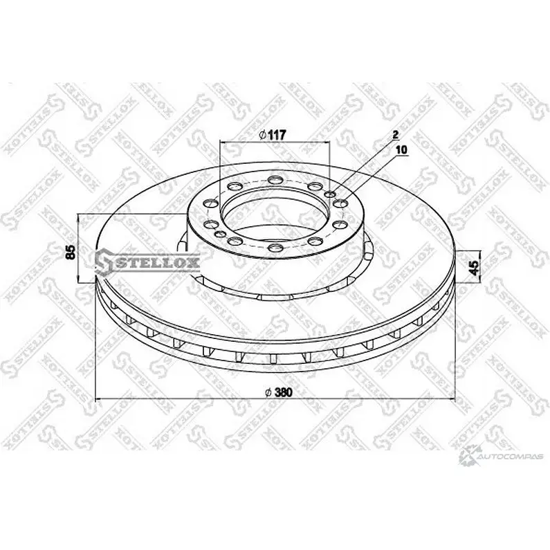 Тормозной диск STELLOX YT8 KRDA 103119137 4057276366916 85-00818-SX изображение 0