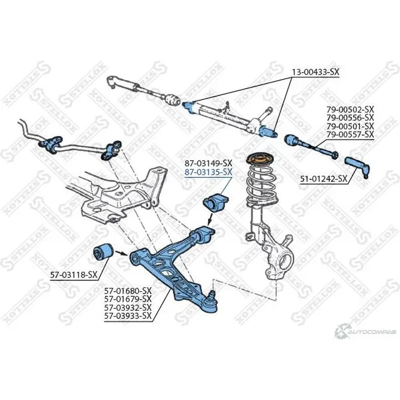 Сайлентблок STELLOX G 7O3CK 87-03135-SX 4057276400955 3628913 изображение 1