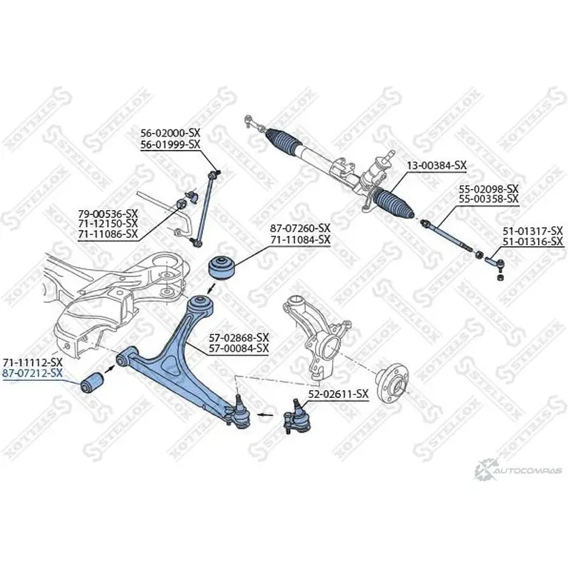 Сайлентблок STELLOX ZIA 9A 3629440 4057276409378 87-07212-SX