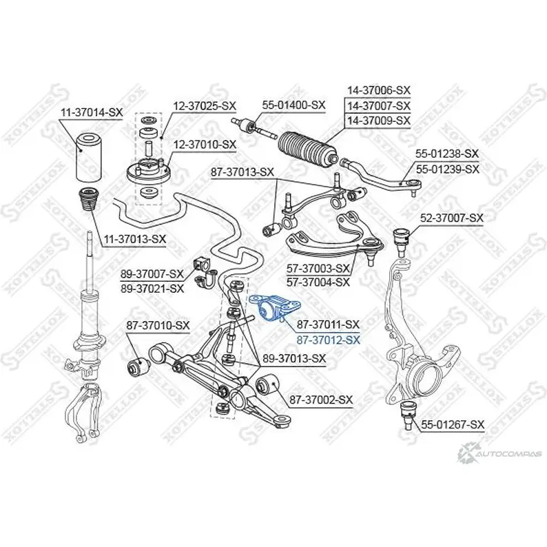 Сайлентблок STELLOX 87-37012-SX 0DPPV 5F 4057276426184 193771499 изображение 1