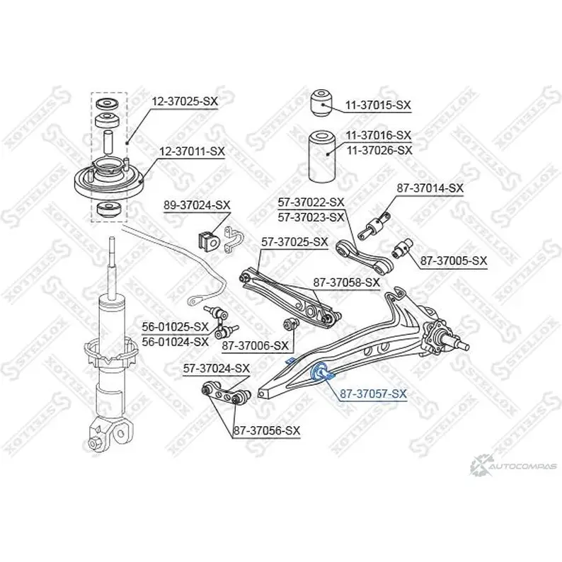 Сайлентблок STELLOX 87-37057-SX 1312765279 4057276426603 KIZO ER7 изображение 1