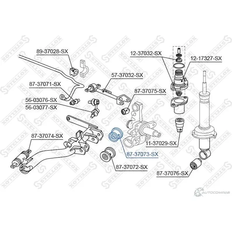 Сайлентблок STELLOX KUHN I 4057276426764 87-37073-SX 3630665 изображение 1