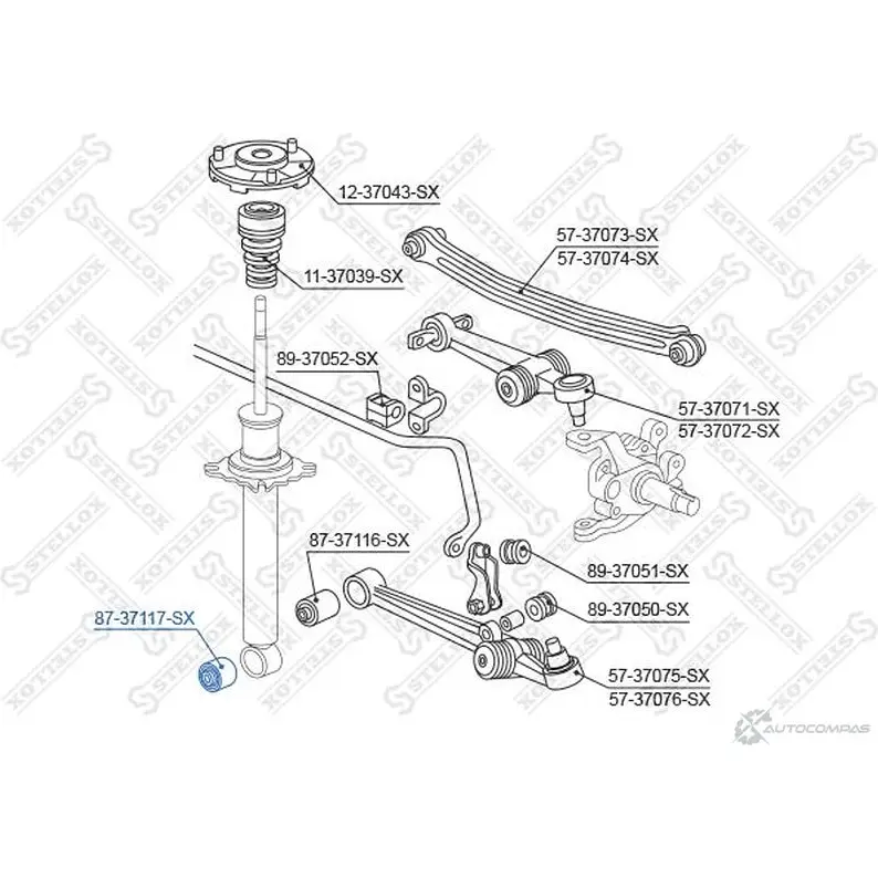 Сайлентблок STELLOX 87-37117-SX 4057276427174 4 TFF5G 532469812 - Изображение 1