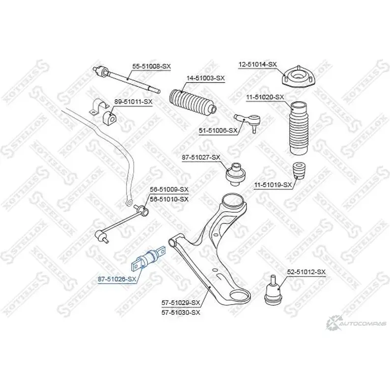 Сайлентблок STELLOX 87-51026-SX 7KH4 M1T 4057276431171 3630914 изображение 1
