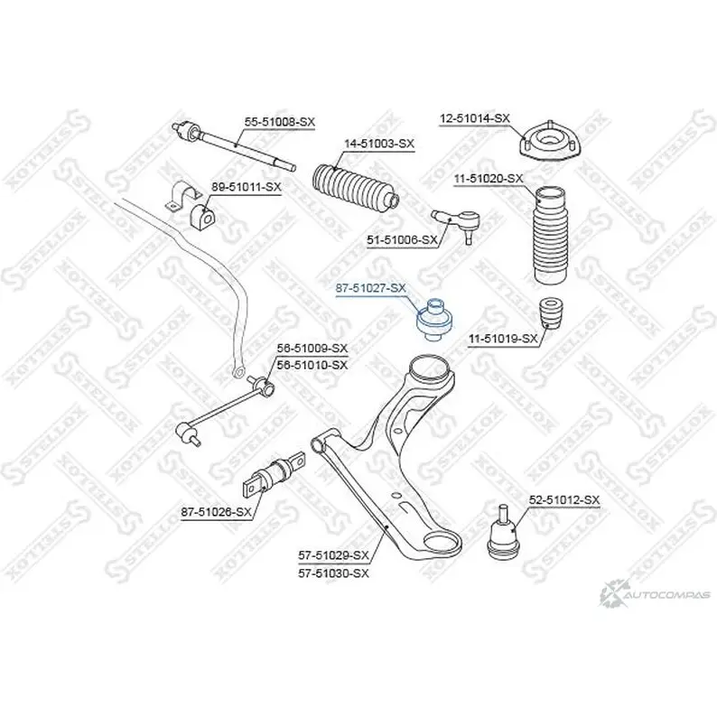 Сайлентблок STELLOX 87-51027-SX TZDT B 4057276431188 3630915