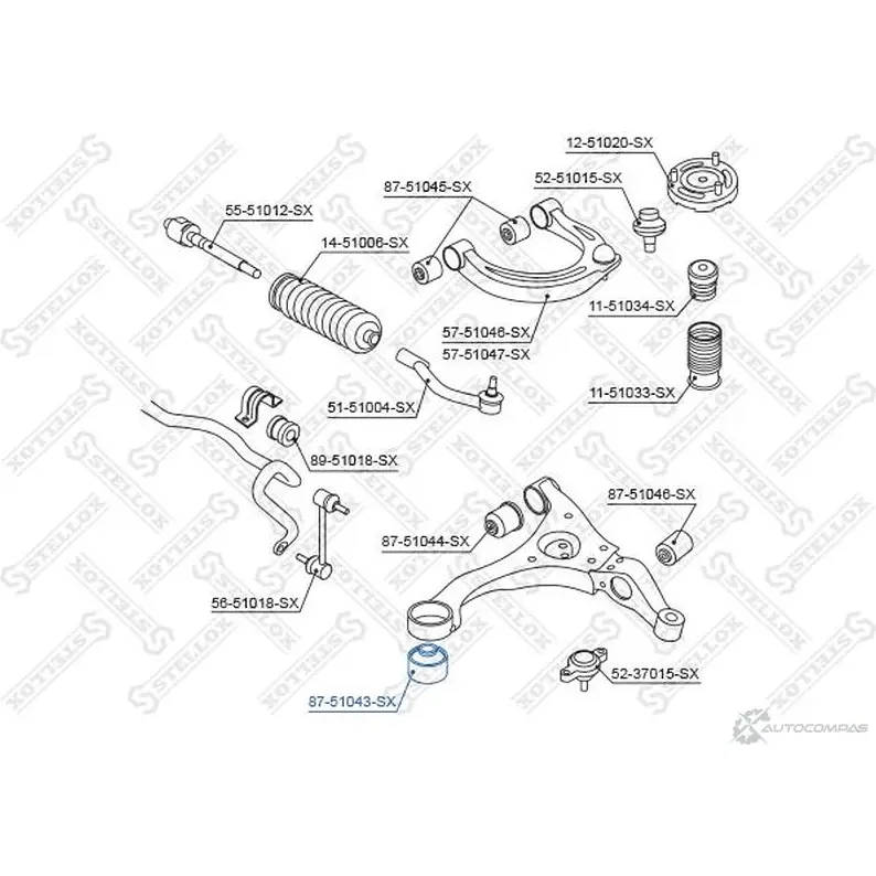 Сайлентблок STELLOX 0LZN JH 87-51043-SX 4057276431348 193760805 - Изображение 1