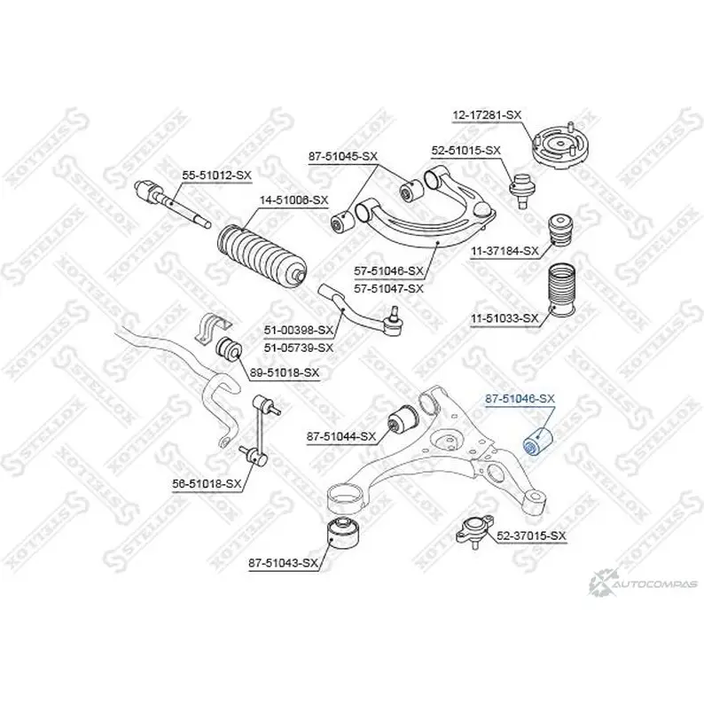 Сайлентблок STELLOX 87-51046-SX 3630926 31UVY 8 4057276431379 - Изображение 1