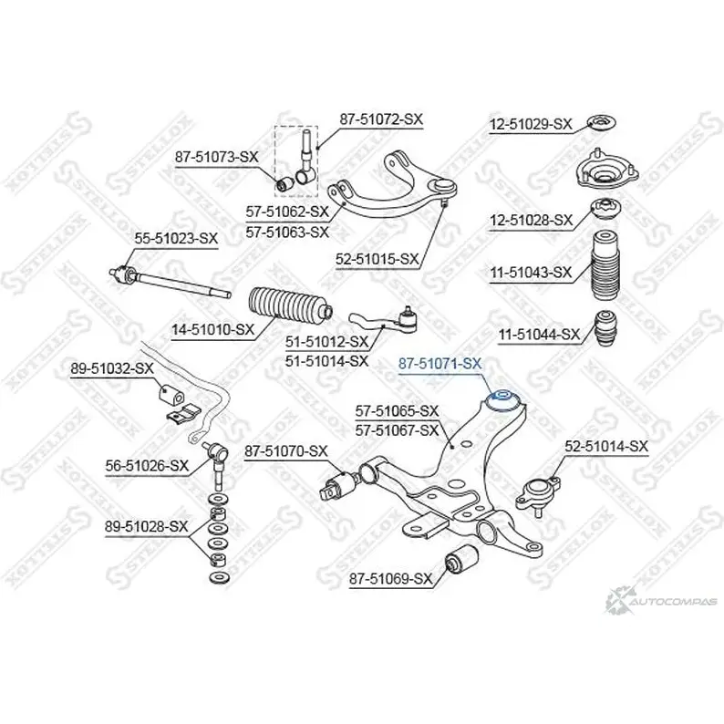 Сайлентблок STELLOX A5BN Q 3630936 4057276431607 87-51071-SX изображение 1