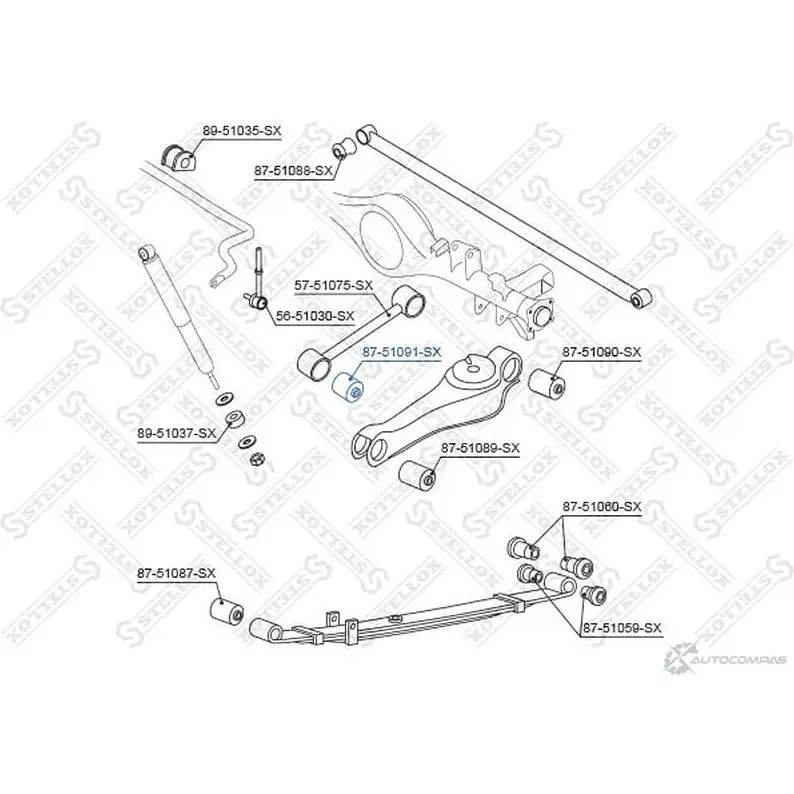 Сайлентблок STELLOX 87-51091-SX 4057276431805 J1QR XU 3630944 - Изображение 1