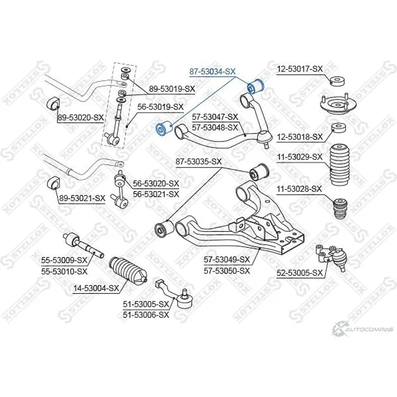 Сайлентблок STELLOX 87-53034-SX 4057276432475 3630971 JOGG9 V изображение 0