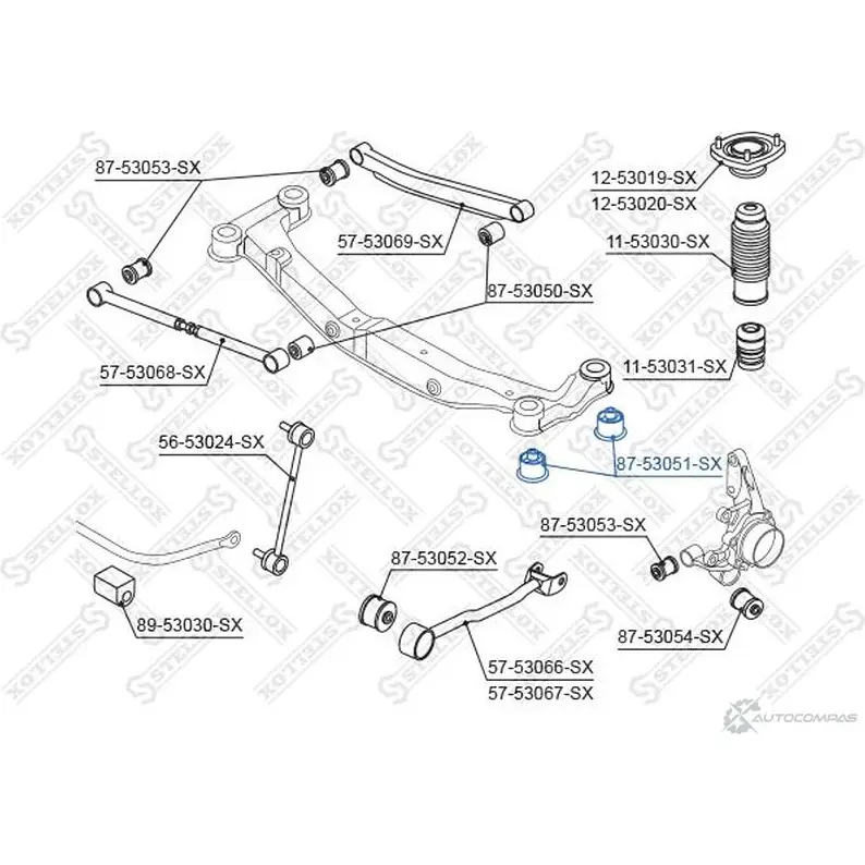 Сайлентблок STELLOX 4057276432628 D K8NR 560972786 87-53051-SX изображение 0