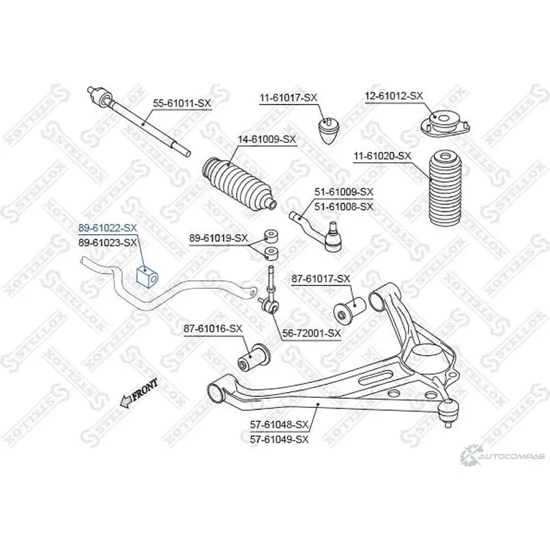 Втулка стабилизатора STELLOX 89-61022-SX BX3 DZ 4057276451384 193788997 изображение 1