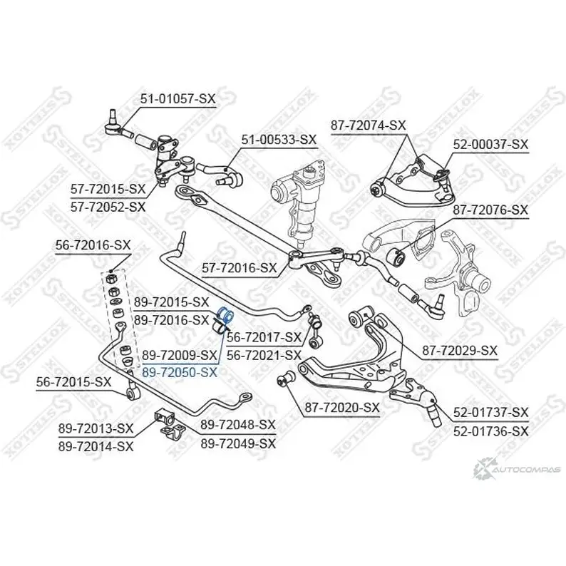 Втулка стабилизатора STELLOX 4 W3P1XB 3632269 89-72050-SX 4057276452398 изображение 1