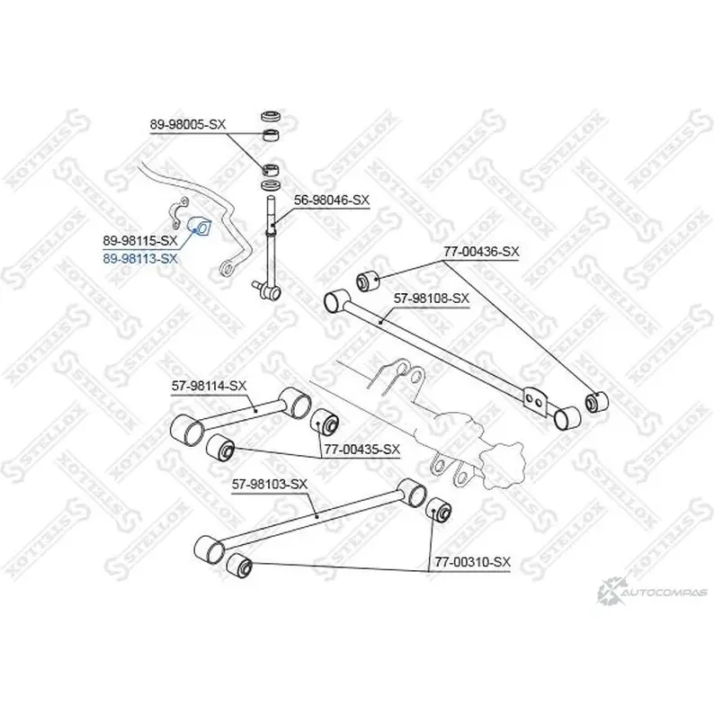 Втулка стабилизатора STELLOX Q1IF MY 626109956 89-98113-SX 4057276454460 изображение 0