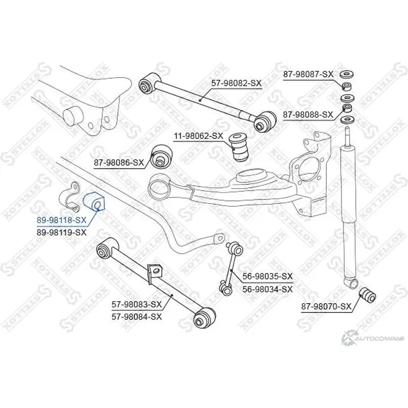 Втулка стабилизатора STELLOX HQKDX7 V 4057276454514 3632308 89-98118-SX - Изображение 1