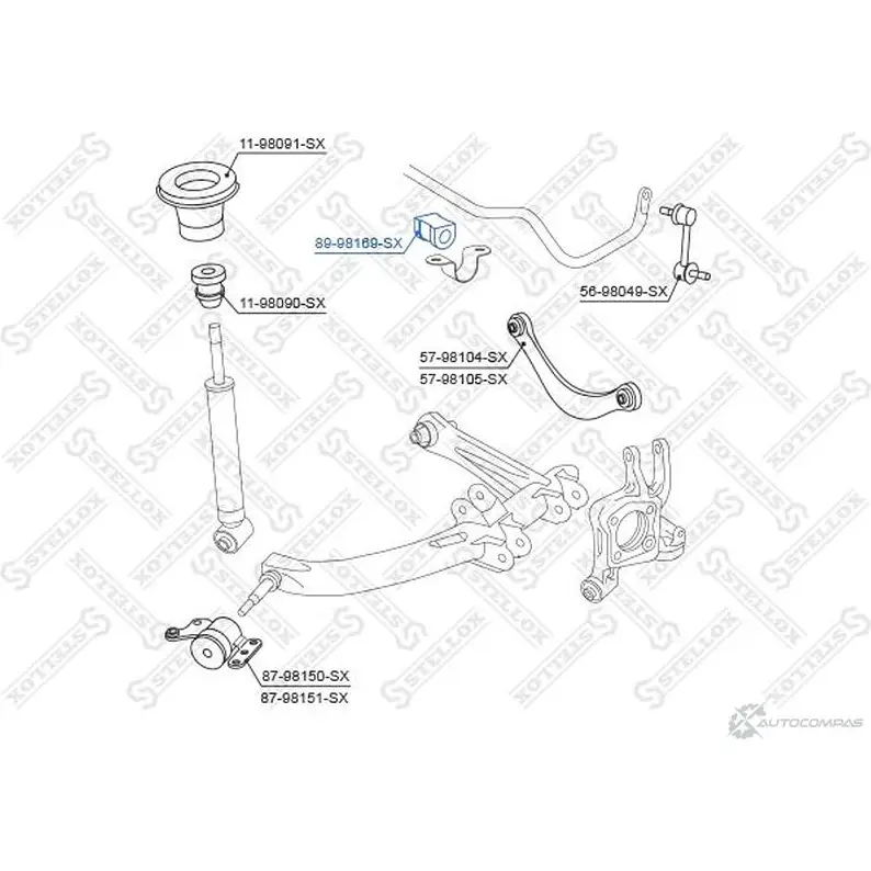 Втулка стабилизатора STELLOX 89-98169-SX O21 0AYT 3632316 4057276455023 изображение 1