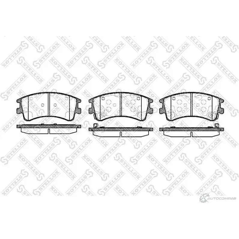 Тормозные колодки дисковые, комплект STELLOX 3SCYRV PCA09 7002 3632470 981 002L-SX