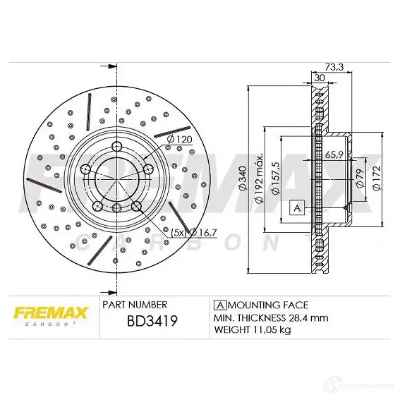 Тормозной диск FREMAX 46X7 WP 2886719 bd3419 изображение 0