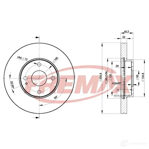 Тормозной диск FREMAX 2886642 bd3256 NP6 9U1
