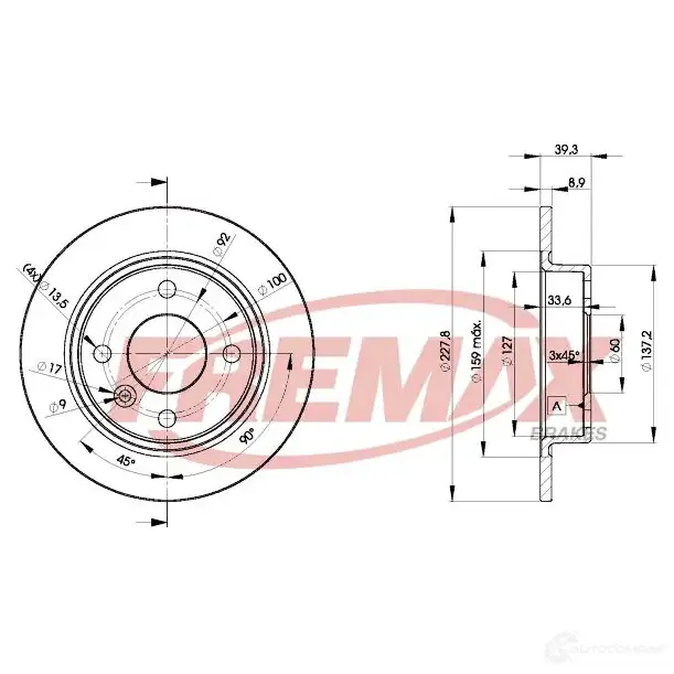 Тормозной диск FREMAX NRRJ7 9 bd6165 2887403 изображение 0