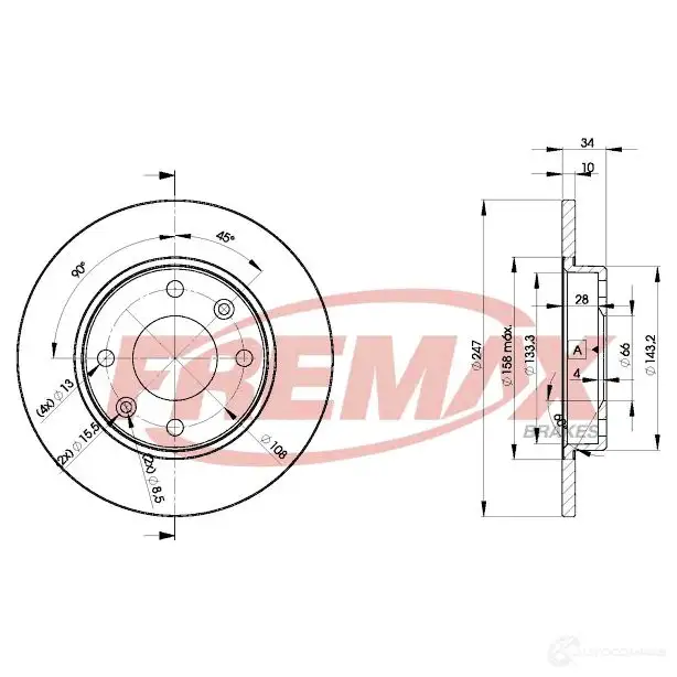Тормозной диск FREMAX bd4689 2887035 W9E4 Z изображение 0