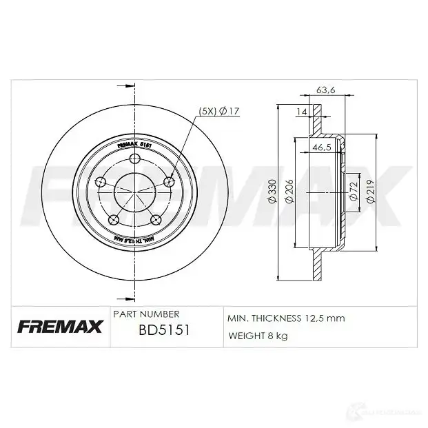 Тормозной диск FREMAX 1424548932 JAVL 9 bd5151 изображение 0