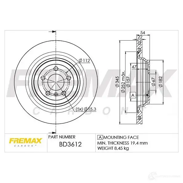Тормозной диск FREMAX CYC6 7ZF bd3612 2886781 изображение 0