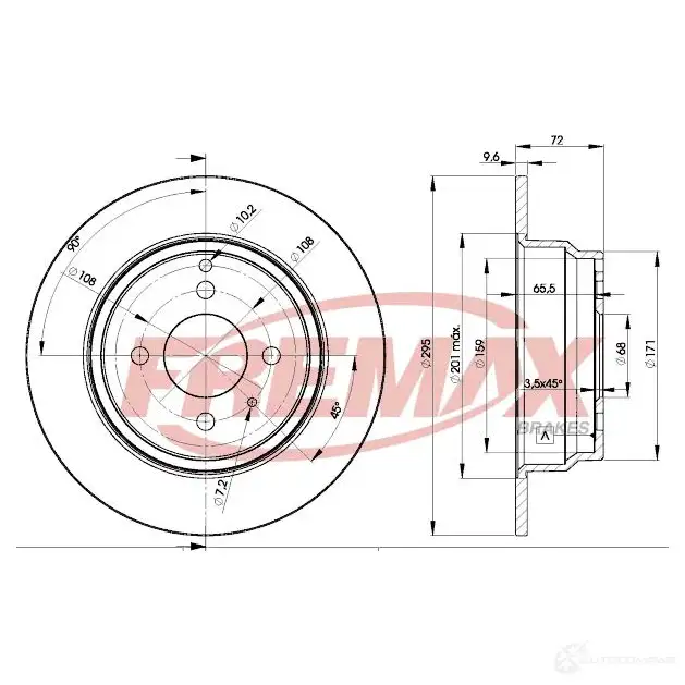 Тормозной диск FREMAX 2887096 bd4970 MH LZ8S9