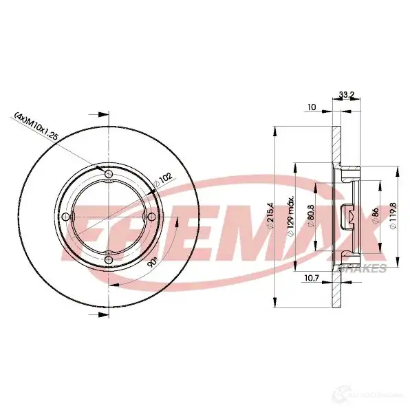 Тормозной диск FREMAX 1YIHD 1 2886279 bd1160