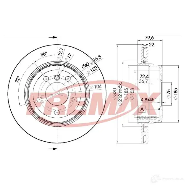 Тормозной диск FREMAX bd2218 2886445 LR 3BM