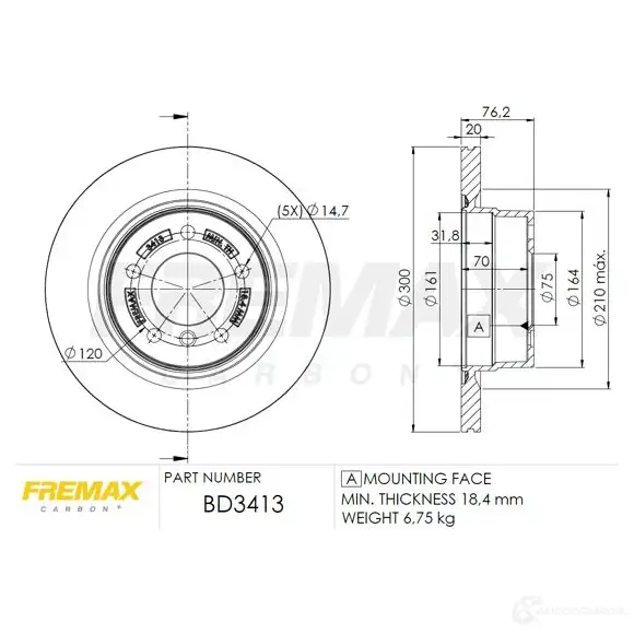 Тормозной диск FREMAX F37HOG J 2886716 bd3413 изображение 0