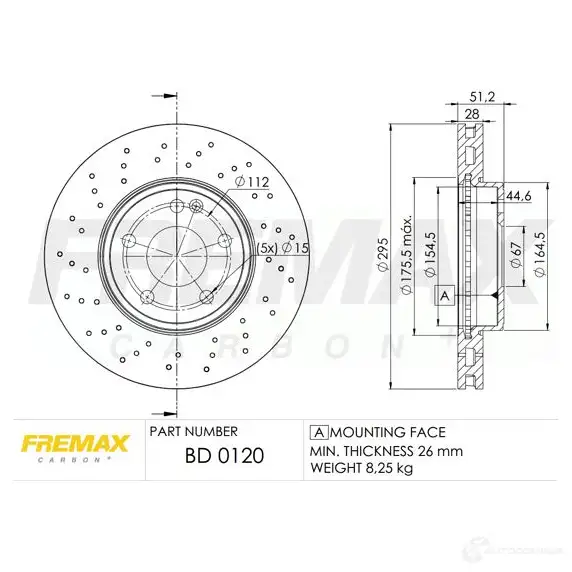Тормозной диск FREMAX K Z7Z6B bd0120 2886117 изображение 0