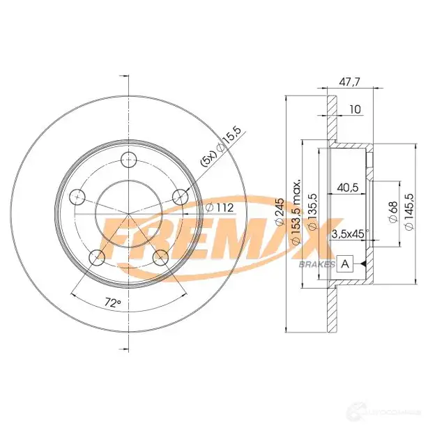 Тормозной диск FREMAX bd2746 2886519 YM BQG7 изображение 0