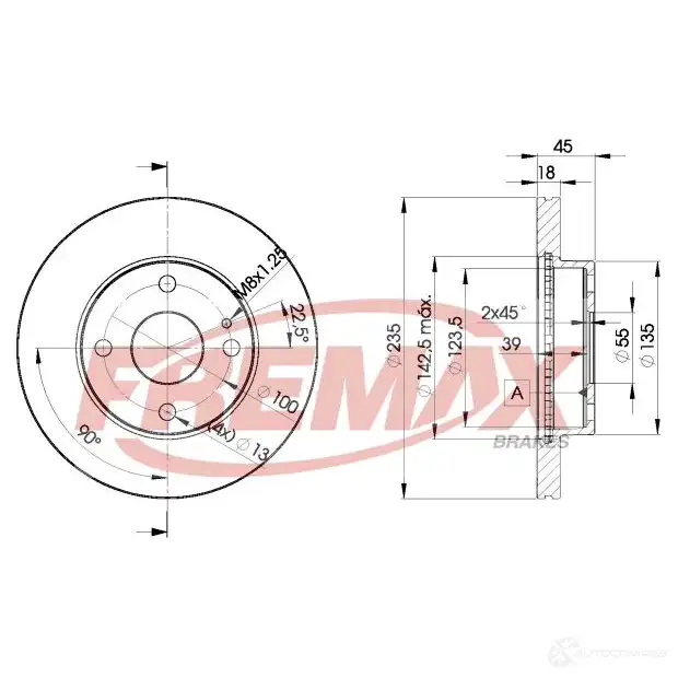 Тормозной диск FREMAX 2886640 bd3254 7A4Z H изображение 0